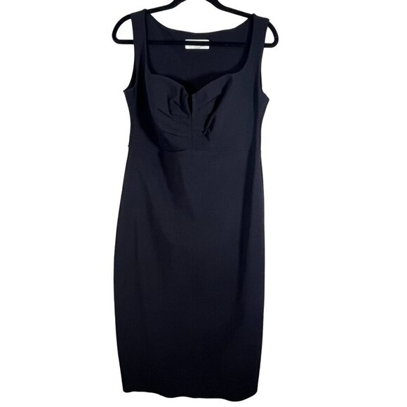 Chiara Boni Dress 14 Black Midi Bodycon Neutral Gala Formal LBD Old Money Luxury - Picture 3 of 12